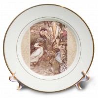 3dRose Animals and Alice Vintage Alice in Wonderland, Porcelain Plate, 8-inch   555481650